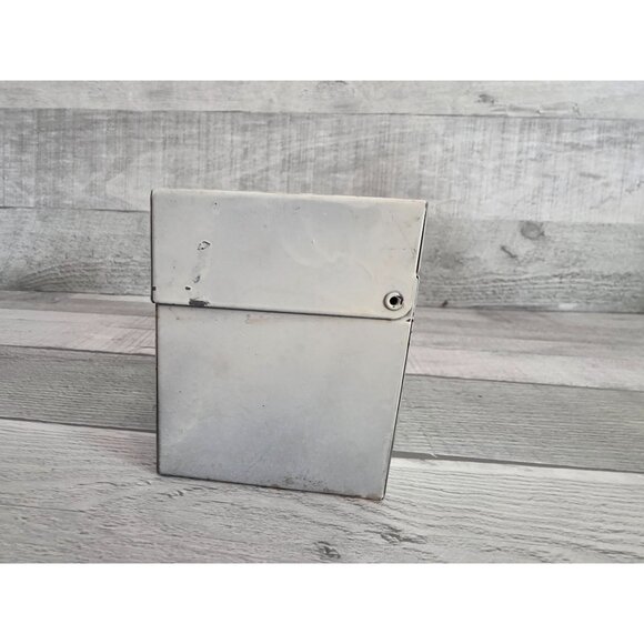 Vintage Ohio Art Co Metal Recipe Box With Blue Floral Lid Design & Recipe Cards - Picture 7 of 13